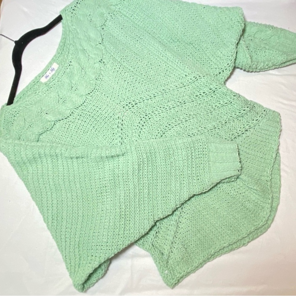 She + Sky Pistachio Dolman Sweater
